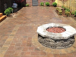 Paver Patio, Firepit & Wall