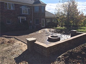 Patio, Wall & Firepit