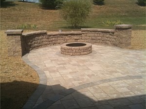 Patio, Wall, & Firepit