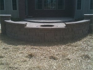 Patio, Wall & Firepit