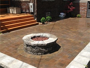 Paver Patio, Firepit & Wall