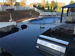 Fiberglass 'Venetian' Pool & Bar Area