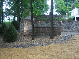 Retaining Walls, Fireplace & Patio