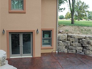 Stamped Concrete Patio and Retaining Wall