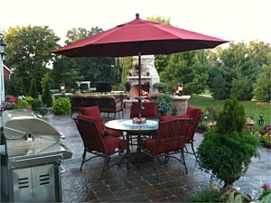 Paver Patio and Custom Fireplace