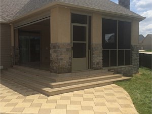 Screened Porch with Custom Fireplace